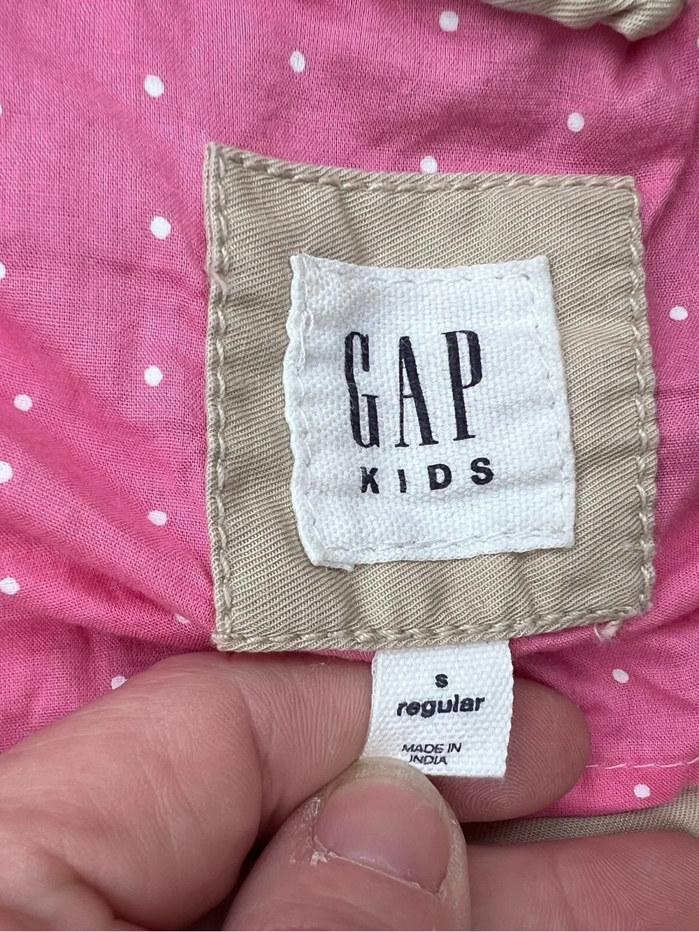Gap Kids Hooded Double-Breasted Trench Coat in Off-White size small